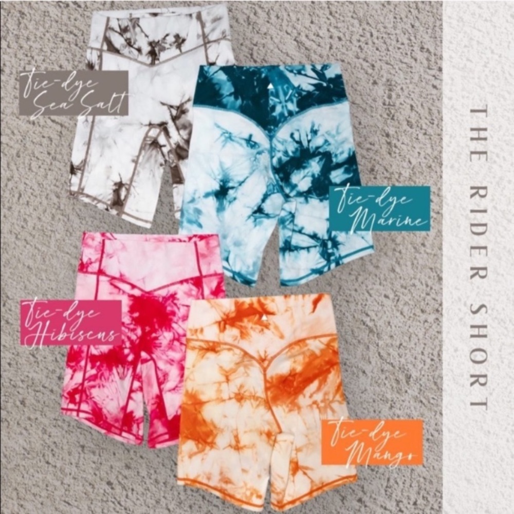 ISO xs or s balance athletica rider shorts tie dye
